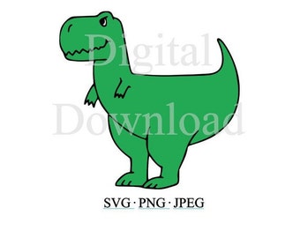 Dino T-Rex SVG, T-Rex Cut File Silhouette, Dinosaur Rex Clip Art Cricut, Cute Dino PNG, Doodle Dino T-Rex JPEG, Rawr Dino T-Rex Vector File