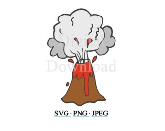 Volcano SVG, Volcano Cut File Silhouette, Volcano Lava Clip Art Cricut, Lava Volcano PNG, Volcano JPEG, Volcano Hot Lava Vector File Hot Hot