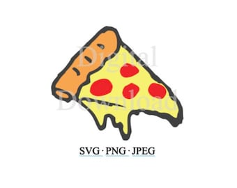 Pepperoni Pizza SVG, Pizza Cut File Silhouette, Pizza Clip Art Cricut PNG, Doodle Pizza JPEG, Pizza Vector File Clipart Fun Kids Food svg