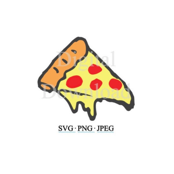 Pepperoni Pizza SVG, Pizza Cut File Silhouette, Pizza Clip Art Cricut PNG, Doodle Pizza JPEG, Pizza Vector File Clipart Fun Kids Food svg