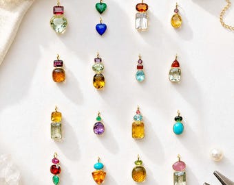 Dijes de cristal coloridos, colgantes estilo piedras preciosas facetadas, dijes de aleación tono dorado para la fabricación de joyas, suministros para la creación de collares, pulseras y pendientes.