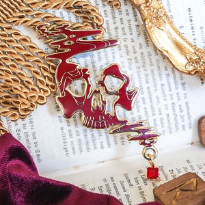 Masque of the Red Death Enamel Pin from Edgar Allen Poe, Phantom of the Opera Pin