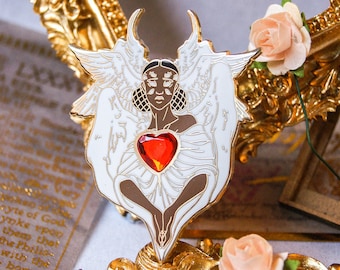 The Seraphim Enamel Pin from Angel Pins for Goths and Dark Academia Black Angel Pin