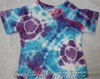 Tie Dye T-Shirt Baby Size 0000 100% Cotton Blue and Purple TDC017