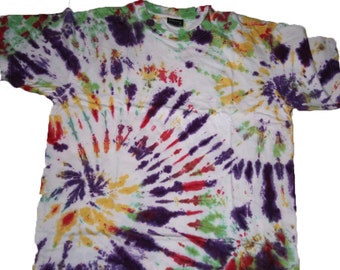 Tie Dyed Unisex JB's Comfort Fit T-Shirt Size S Cotton UPF Rated. Multicoloured TDC176