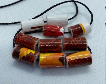 Papierperlen | Handgemachte | lose Perlen | Schmuckherstellung | DIY | Bastelperlen | Lot von 10 Größe 16x9mm