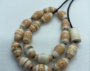 Paper Beads | Handmade | loose beads | Jewelry Making | DIY | Craft beads | Lot of 19 Size 15x9mm