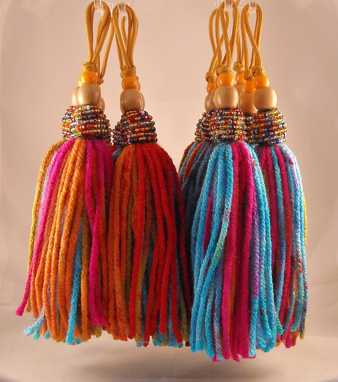 Beaded Tassel Shower Curtain Decorations Set of 12 Bohemian Etsy