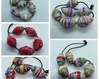 Focal Paper Beads | Large Beads | Handmade | loose beads | Jewelry Making | DIY | Craft beads | Mixed Lots | Average Size 26x16mm