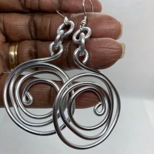 Afrocentric Handmade Hoops | Free Formed Aluminum Hoops | Silver Aluminum Hoops| Boho Hoop | Handmade Hoop Earrings | Bohemian Hoop Earrings