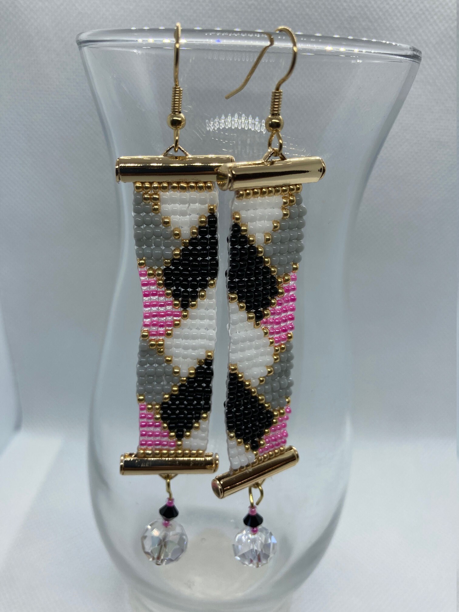 Beaded Loom Dangle Earrings Seed Bead Earrings Beaded Etsy