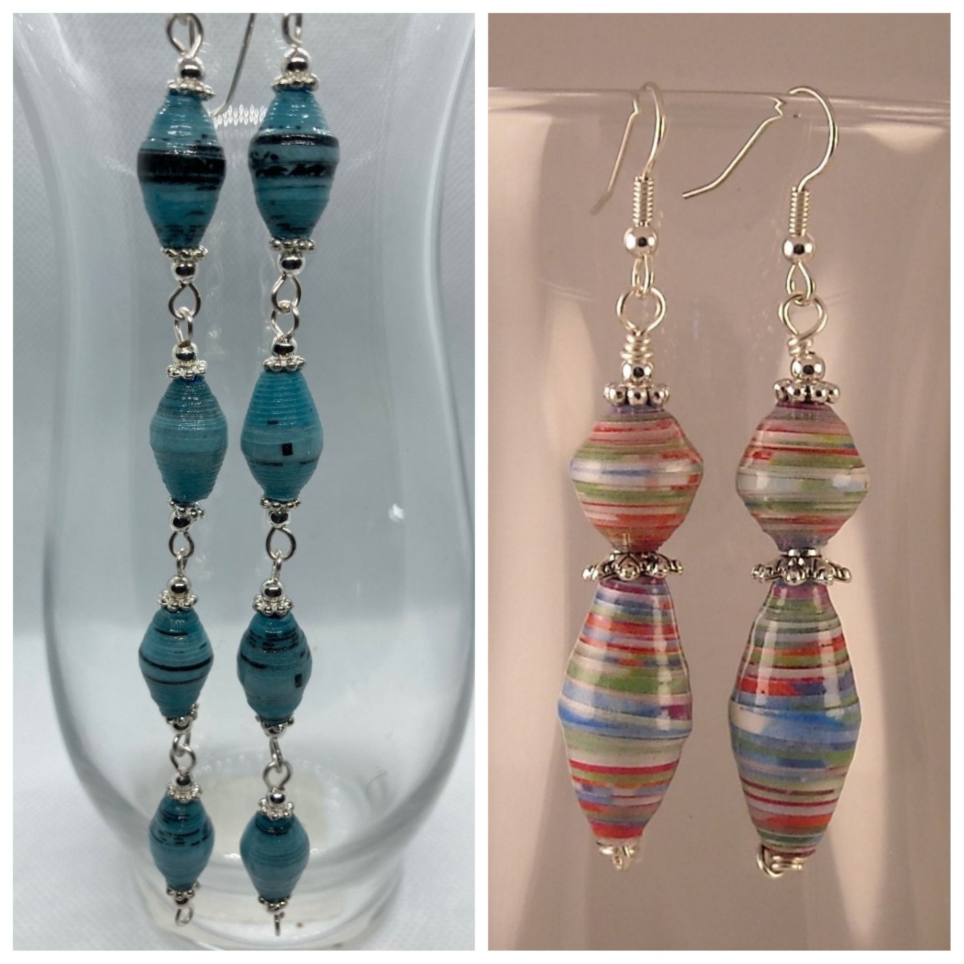 Paper bead earrings discount