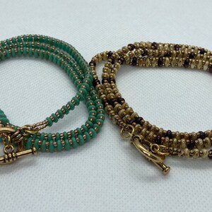 Beaded Wrap Bracelet | Beaded Necklace | SuperDuo Opaque Luster Seed Beads | Stackable Bracelets | Wrap Bracelet