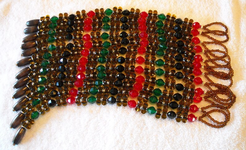 Afrocentric Beaded Home Decor Shower Curtain Window Image 0