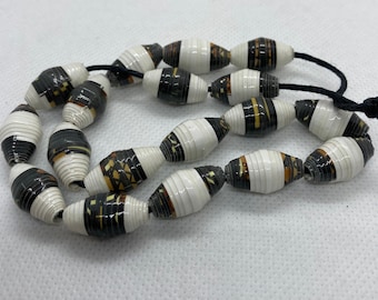Paper Beads | Handmade | loose beads | Jewelry Making | DIY | Craft beads | Lot of 18 Size 20x10mm