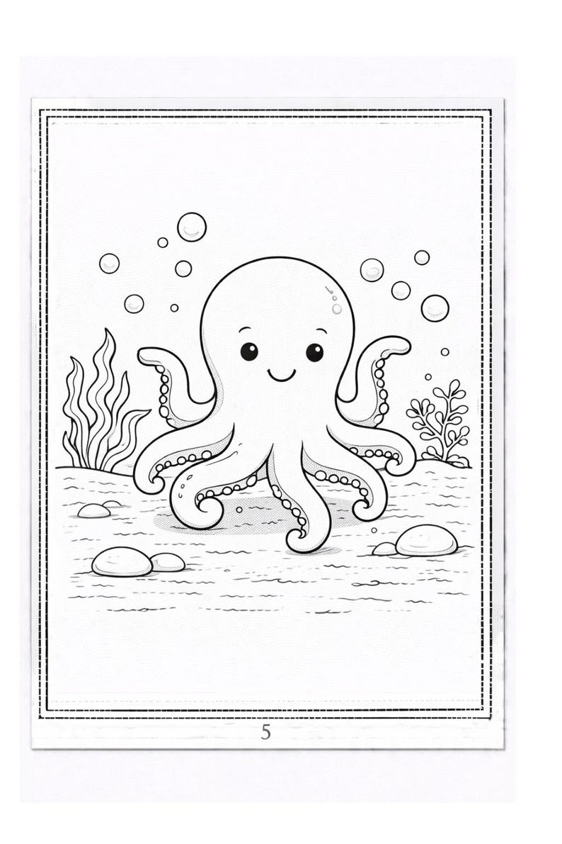 Ocean Coloring Book for Kids Printable PDF | Under the Sea Animals ...