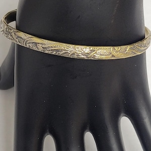 Vintage Mexican Artisan Bangle  Boho Stacking Bracelet – Hallmarked "MEX C"