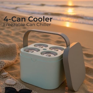 Nevera portátil para 4 latas con capacidad de congelación / Mini enfriador de bebidas portátil imagen 2