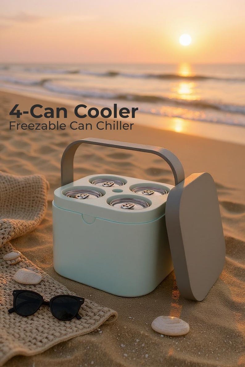 Nevera portátil para 4 latas con capacidad de congelación / Mini enfriador de bebidas portátil imagen 2