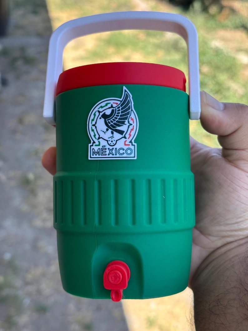 Mexico Inspired Soccer Koozie, 3D Printed Can Cooler, Fútbol Fan Gift image 1