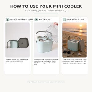 Nevera portátil para 4 latas con capacidad de congelación / Mini enfriador de bebidas portátil imagen 4