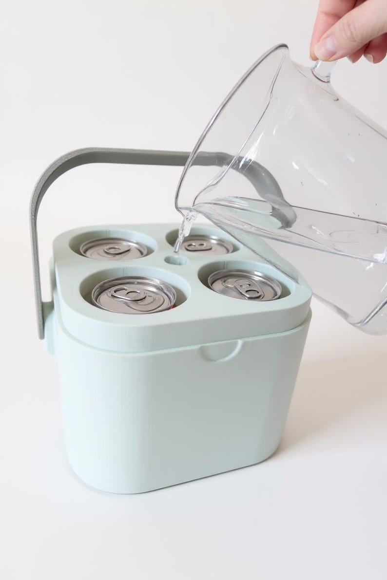 Nevera portátil para 4 latas con capacidad de congelación / Mini enfriador de bebidas portátil imagen 3