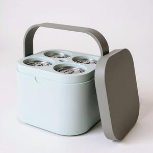 Nevera portátil para 4 latas con capacidad de congelación / Mini enfriador de bebidas portátil imagen 8