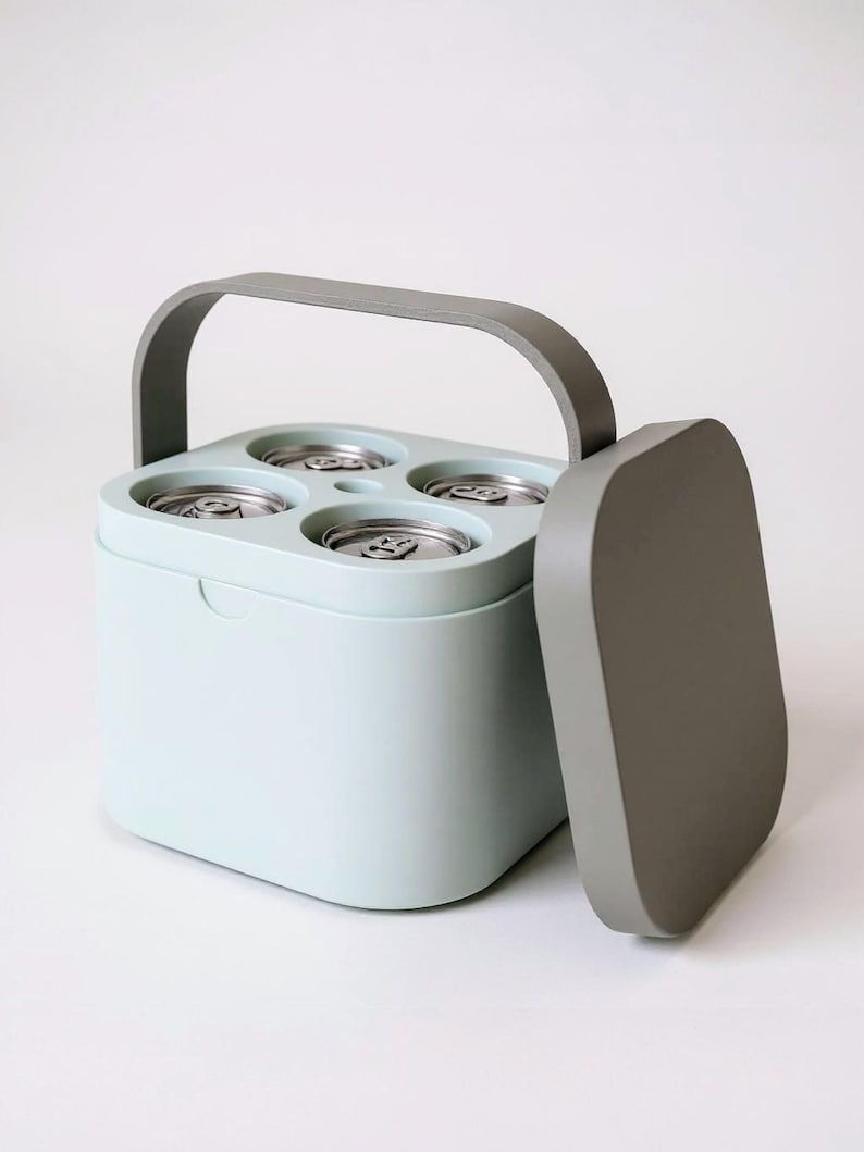 Nevera portátil para 4 latas con capacidad de congelación / Mini enfriador de bebidas portátil imagen 8