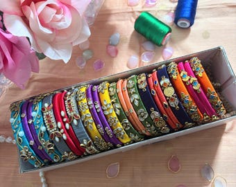 Handmade Silk Thread Bangle Set - Festive Collection