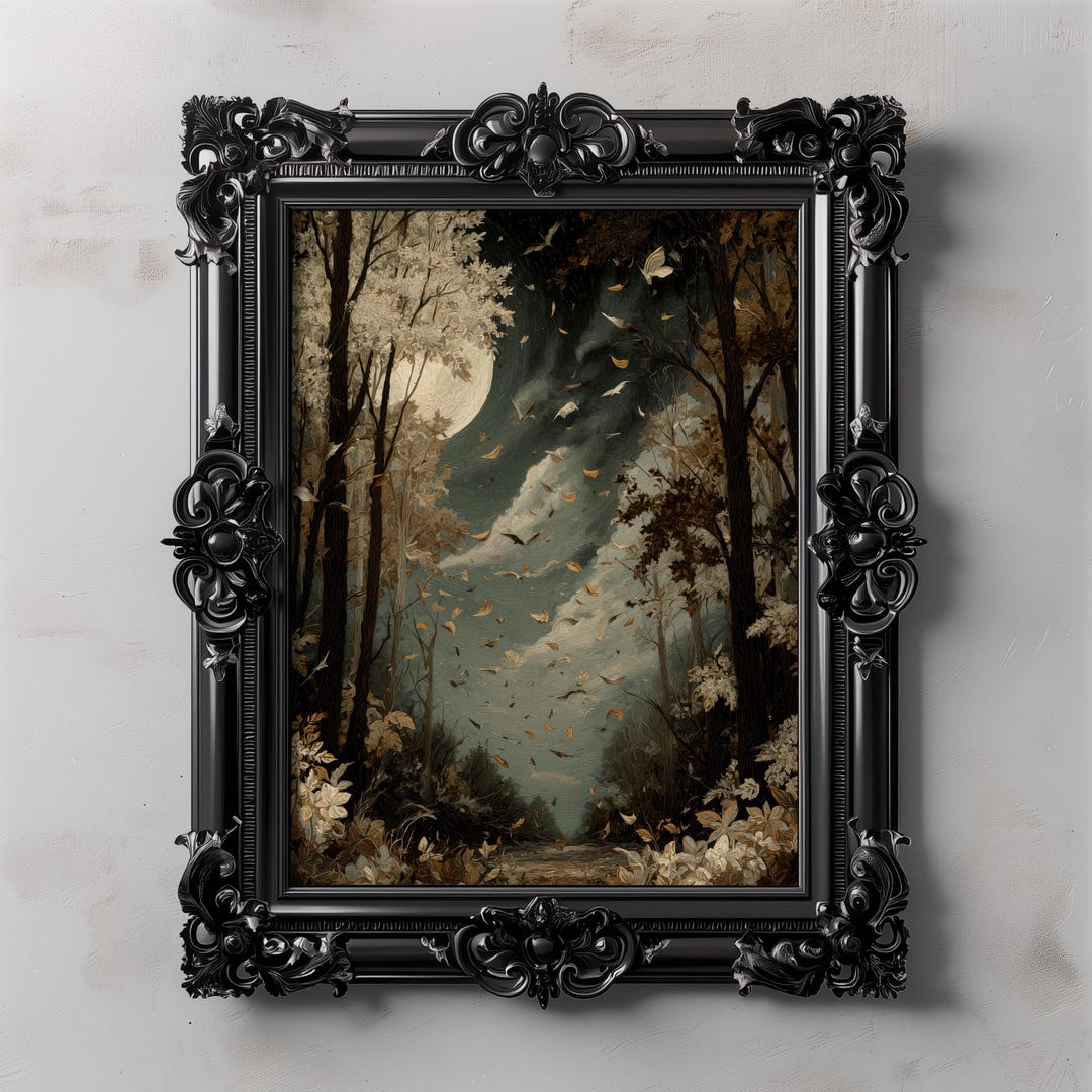 Enchanted Forest Path Print, Moody Woodland Landscape, Dark Fairytale ...
