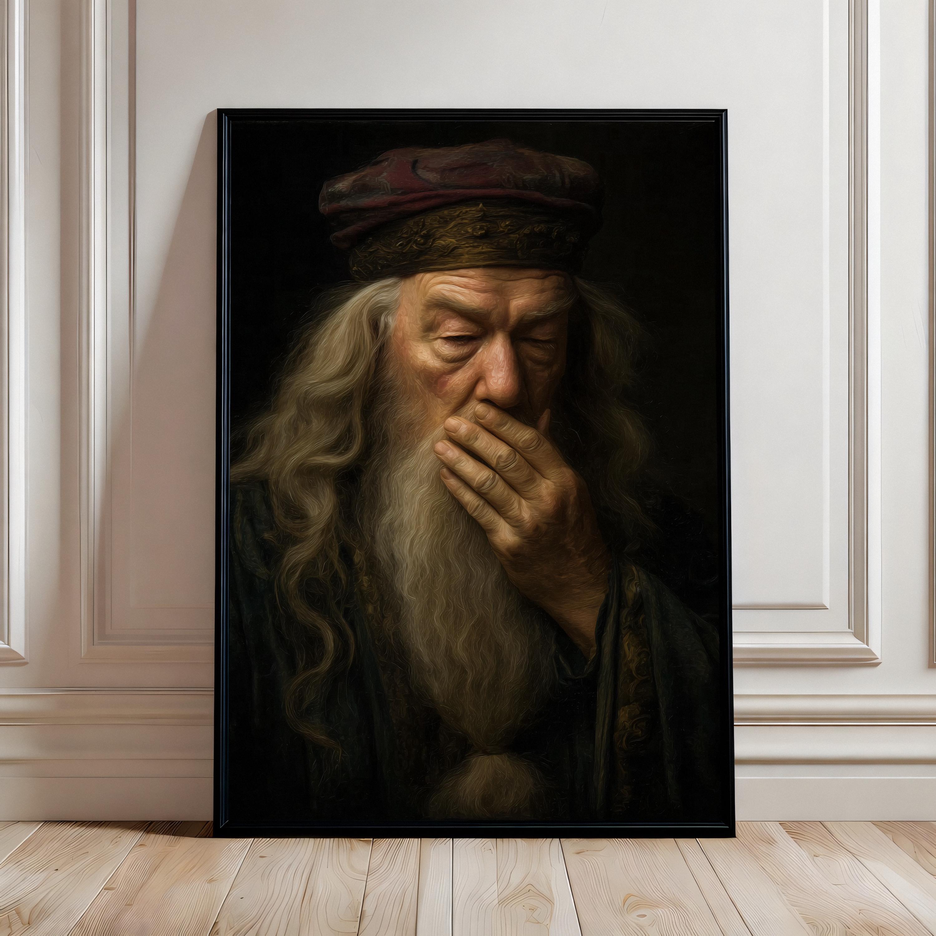 Funny Bathroom Wall Art Grumpy Wizard Toilet Poster, Medieval Sorcerer ...