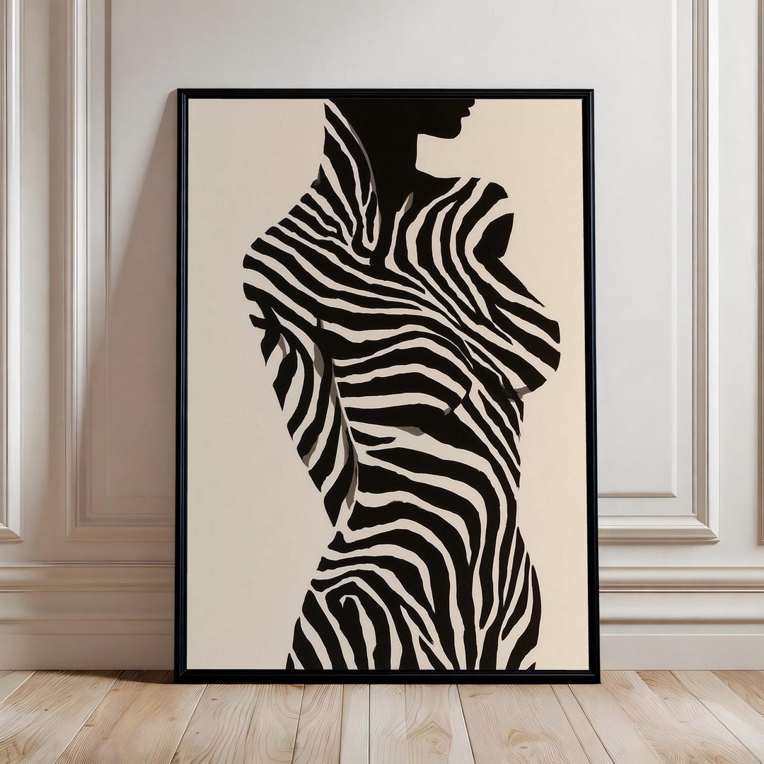 Abstract Woman Figure Print, Bold Abstract Body Art, Modern Silhouette ...