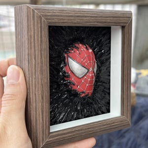 Spider-Man 3D-huvudskulptur, Spider-Man-figur, Venom-figur, Venom 3D-fotoram som kreativ present, skrivbordsdekoration, födelsedagspresent. bild 10