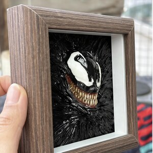 Spider-Man 3D-huvudskulptur, Spider-Man-figur, Venom-figur, Venom 3D-fotoram som kreativ present, skrivbordsdekoration, födelsedagspresent. A3