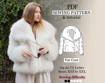 Faux Fur Coat Sewing Pattern | Women's Winter Outerwear Tutorial (PDF Download)