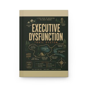 Executive Dysfunction Trail System Hardcover Journal | Funny Mental Health Map image 1