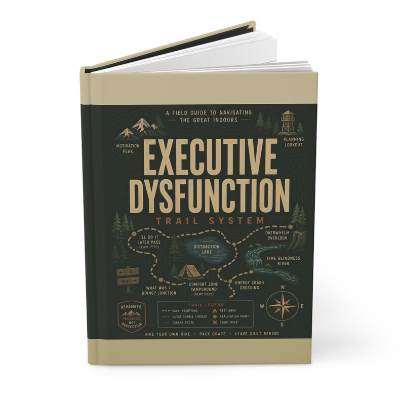 Executive Dysfunction Trail System Hardcover Journal | Funny Mental Health Map image 3