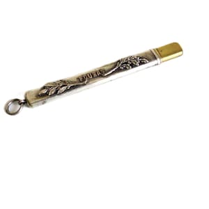 Antique Silver Chatelaine Pencil – French Souvenir from Fouras – Vintage Seaside Writing Tool