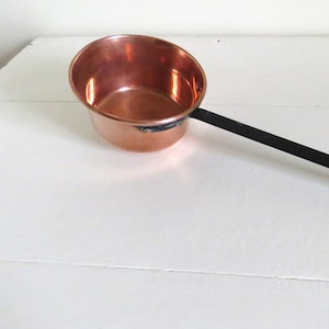 Antique French Copper Ladle, Antique French Copper Saucepan, Long Handled Ladle