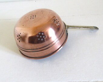 Vintage French Copper Colander, Vintage Copper Colander, French Copper Colander