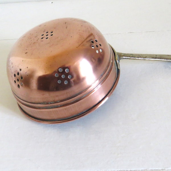 Vintage French Copper Colander, Vintage Copper Colander, French Copper Strainer