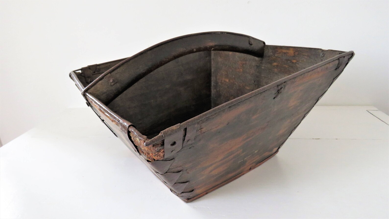 Antique Chinese Wooden Rice Bucket Basket Etsy