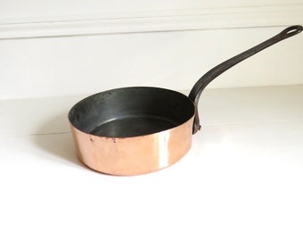 Antique French Saute Pan, Copper Saute Pan 22 cm, Antique Copper Saute Pan, French Saute Pan