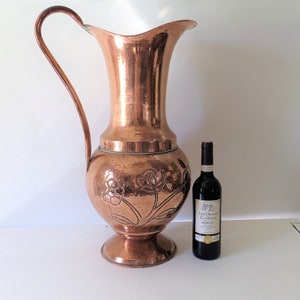 Antique Large Copper Jug, Large Copper Pitcher