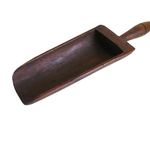 Antique French Flour Scoop, Antique Wooden Grain Scoop
