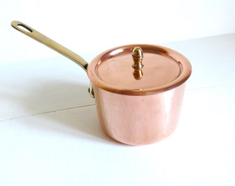 Vintage Mauviel Sauce Pan, Mauviel Copper Pan, Mauviel Villedieu Copper Pan