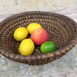 Antique French Rye Coiled Basket, Rye Coiled Basket, Bread Proving Basket