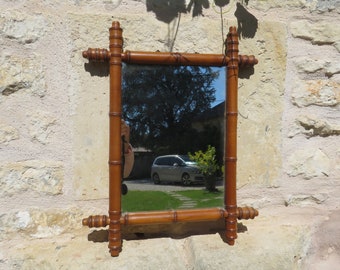 Miroir mural ancien en Faux bambou, France, Miroir ancien, Chinoiserie