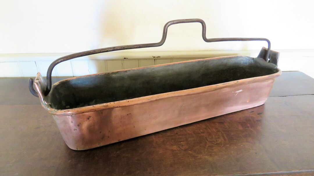 Large Antique French Copper Fish Kettle, Antique Fish Kettle Etsy