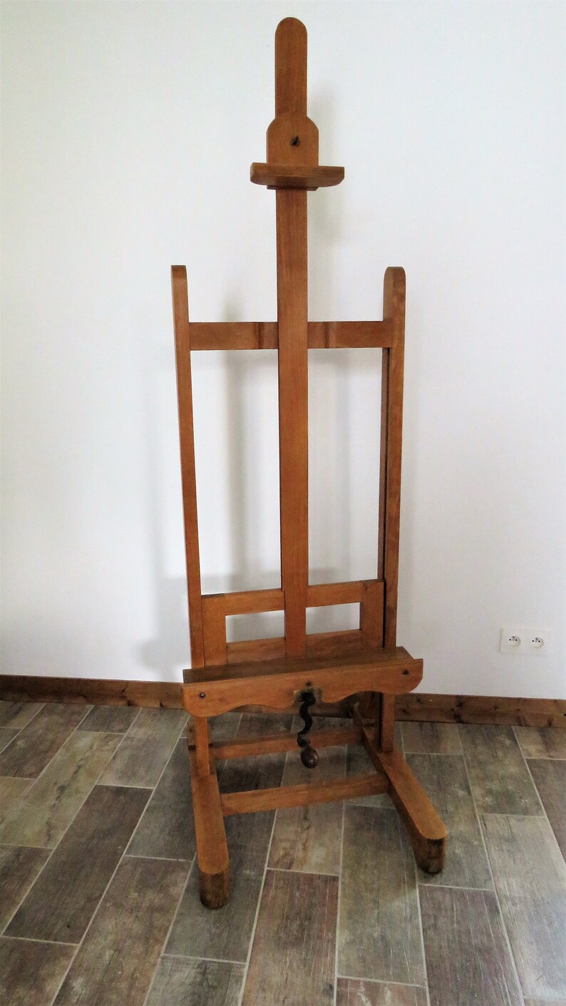 Antique French Large Easel Chevalet Oak Adjustable Studio Etsy